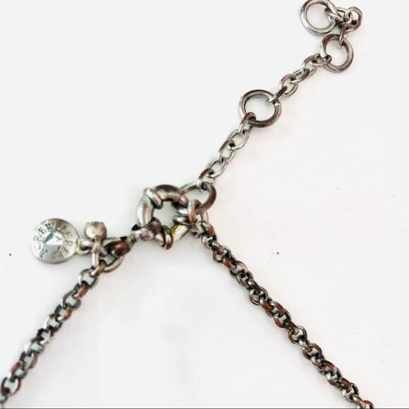 J CREW Silver Jewel White Enamel Circle Bead Pendant Statement Necklace 18” - Picture 5 of 9